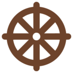 Das Symbol des Buddhismus: das Dahrma-Rad